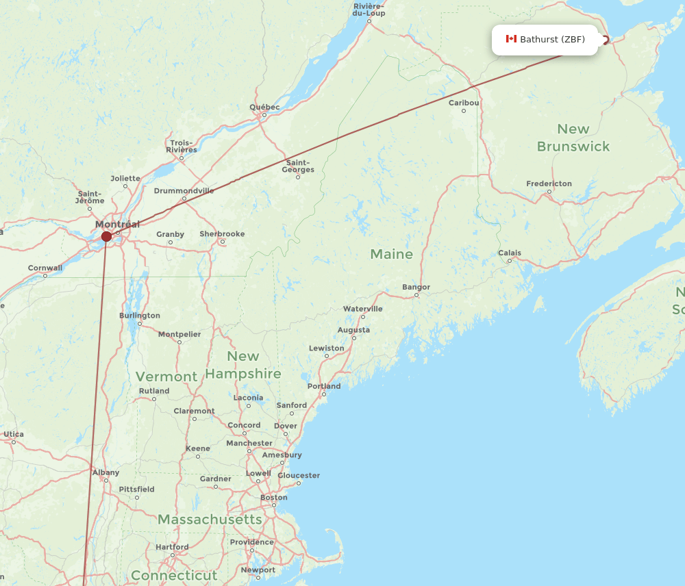 EWR-ZBF flight routes