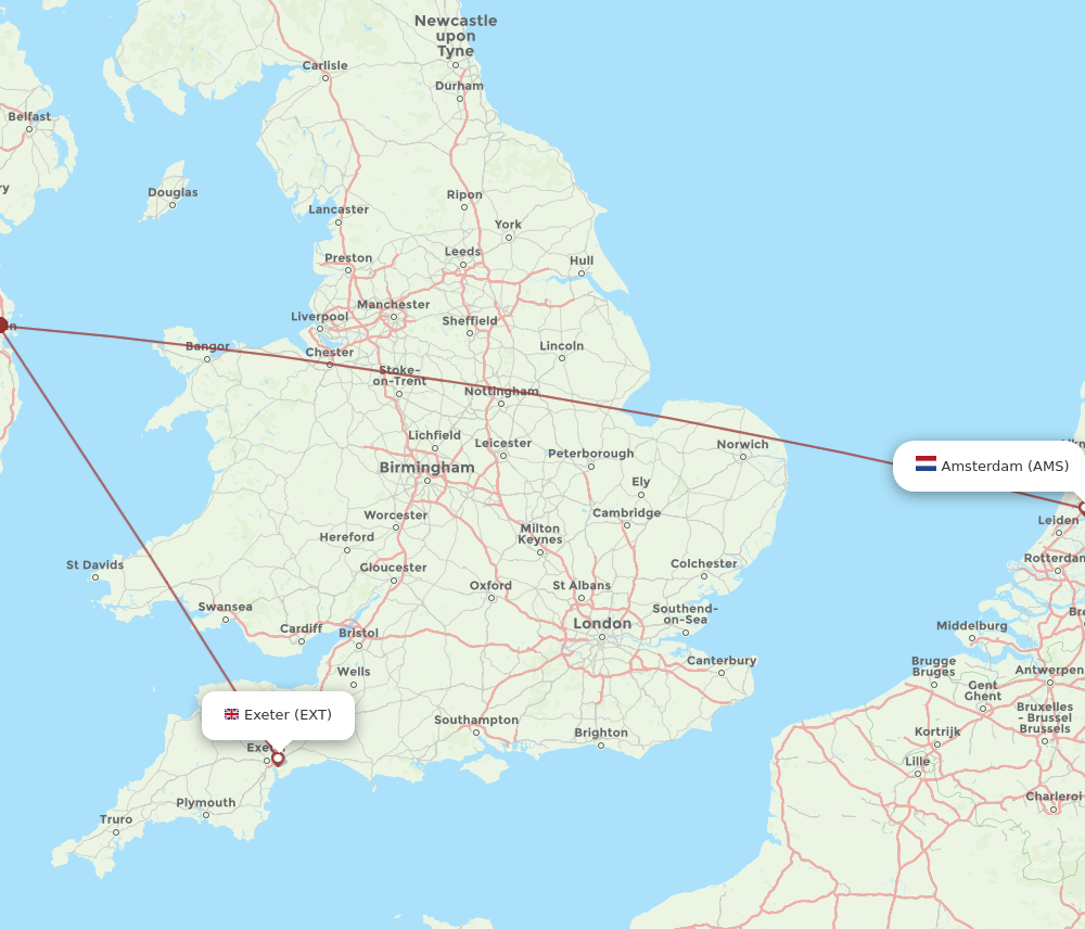 EXT-AMS flight routes