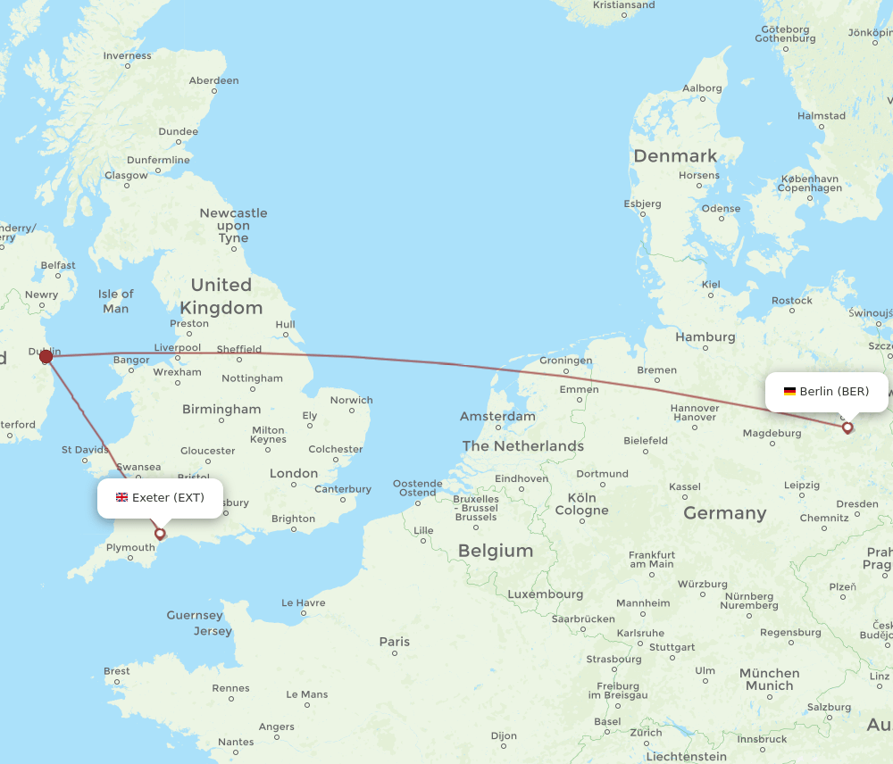 EXT-BER flight routes