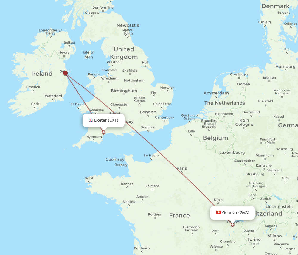 EXT-GVA flight routes