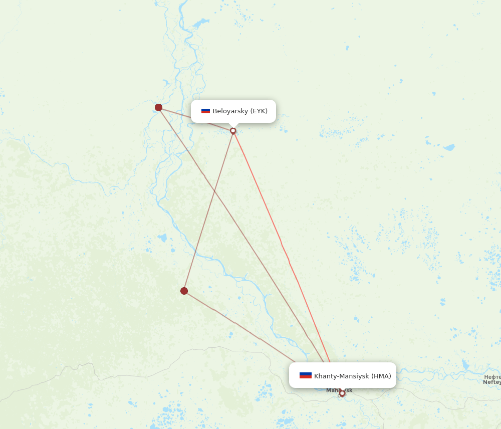 EYK-HMA flight routes