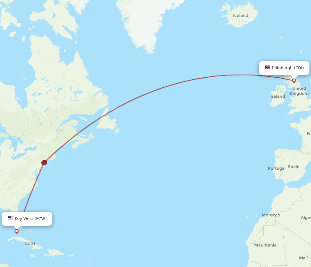 EYW to EDI flights and routes map