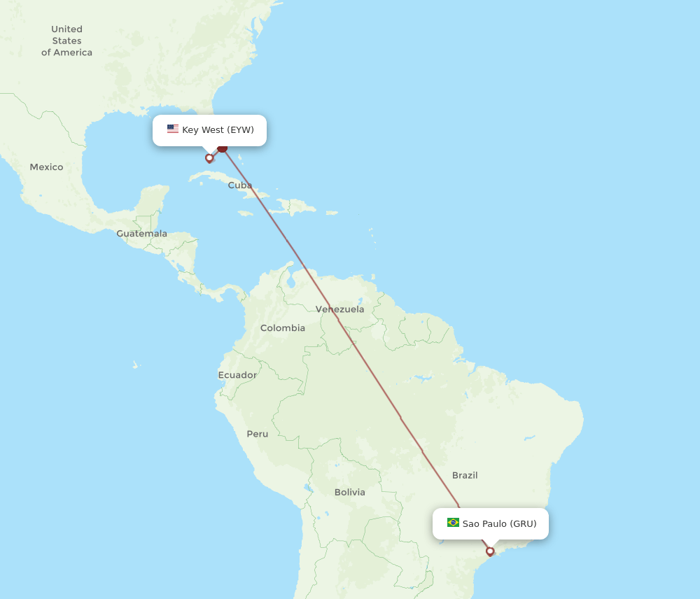 EYW-GRU flight routes