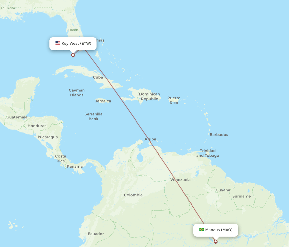 EYW-MAO flight routes
