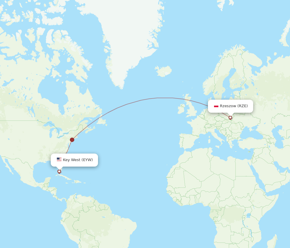 EYW-RZE flight routes