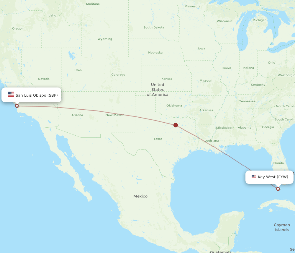 EYW-SBP flight routes