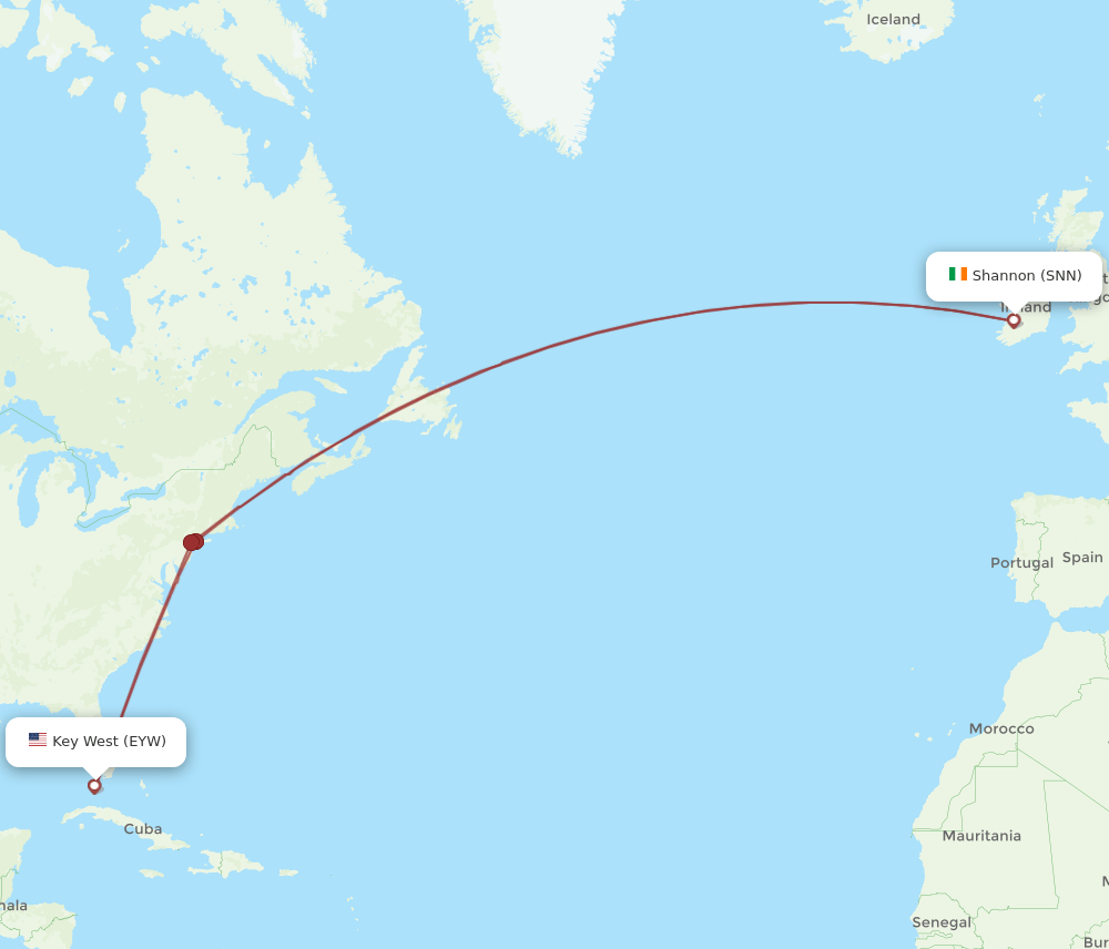 EYW-SNN flight routes