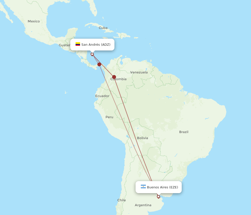EZE-ADZ flight routes