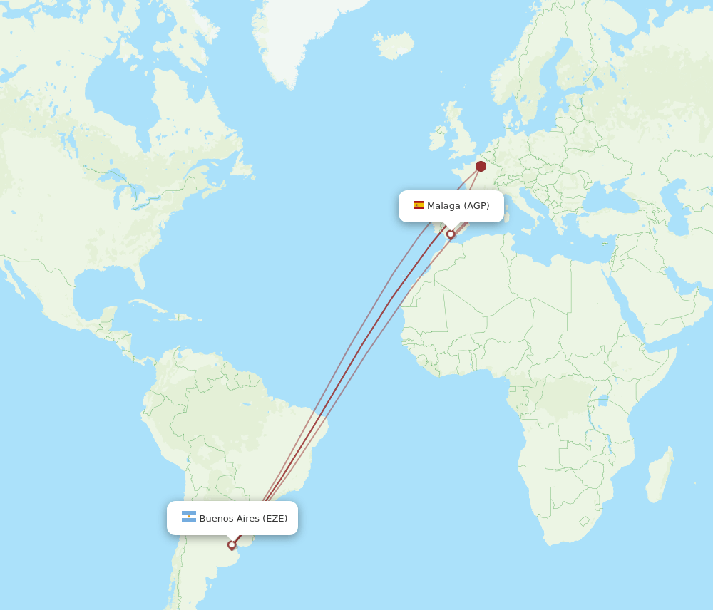 EZE-AGP flight routes