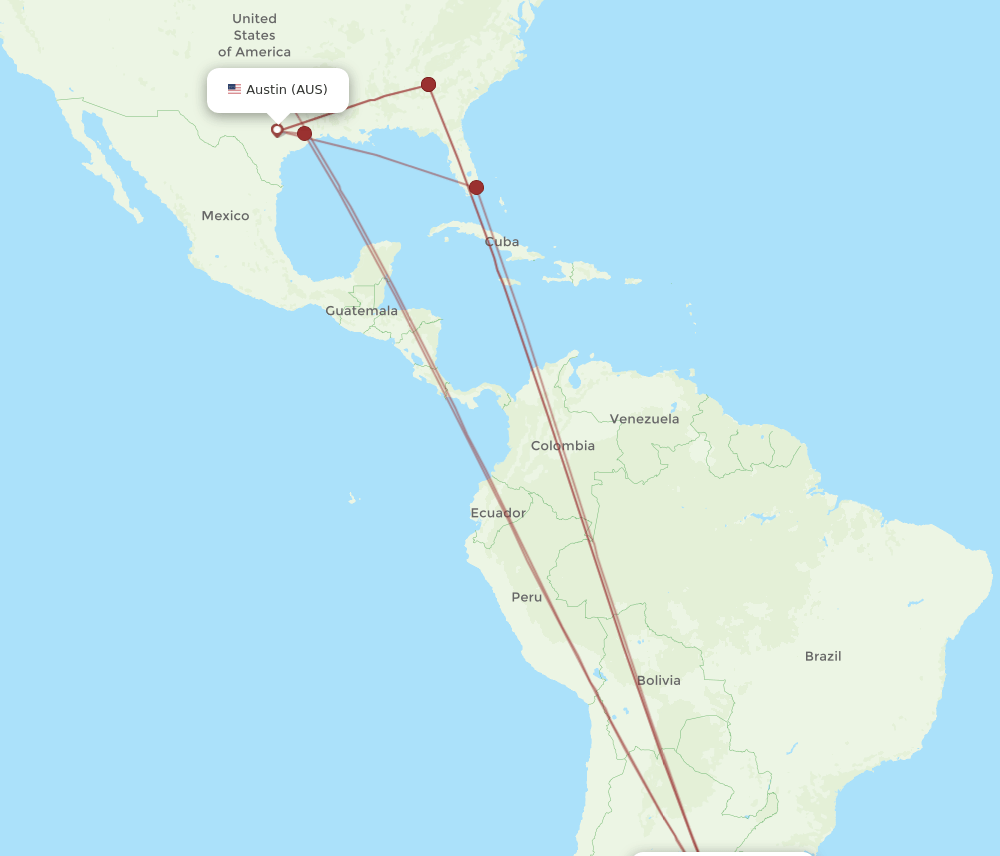 EZE-AUS flight routes
