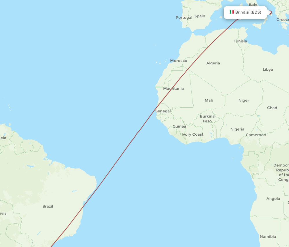 EZE to BDS flights and routes map