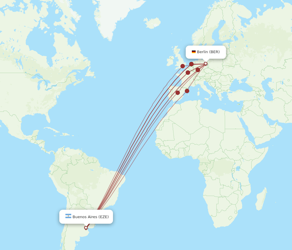 EZE-BER flight routes