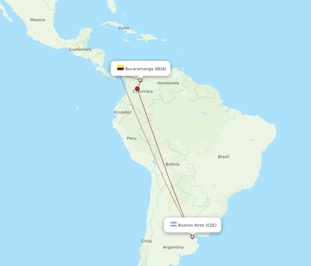 EZE-BGA flight routes
