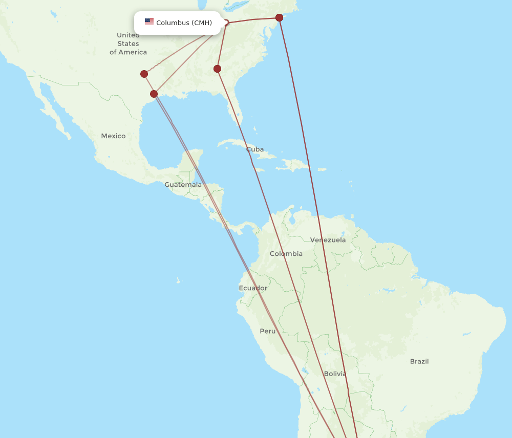 EZE-CMH flight routes