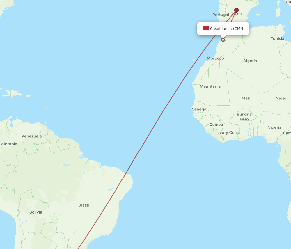 EZE-CMN flight routes