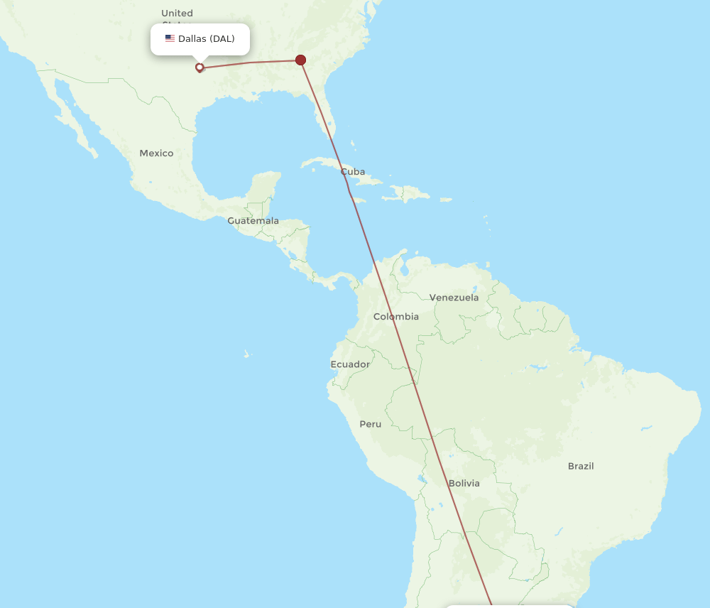 EZE-DAL flight routes