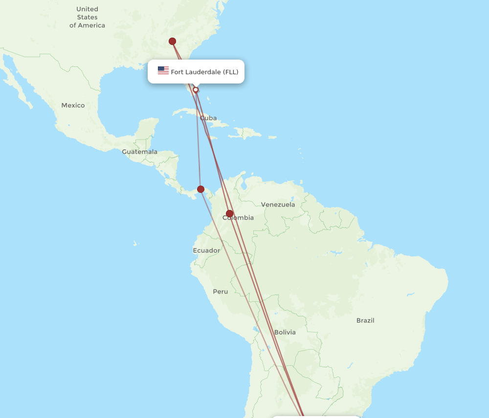 EZE-FLL flight routes