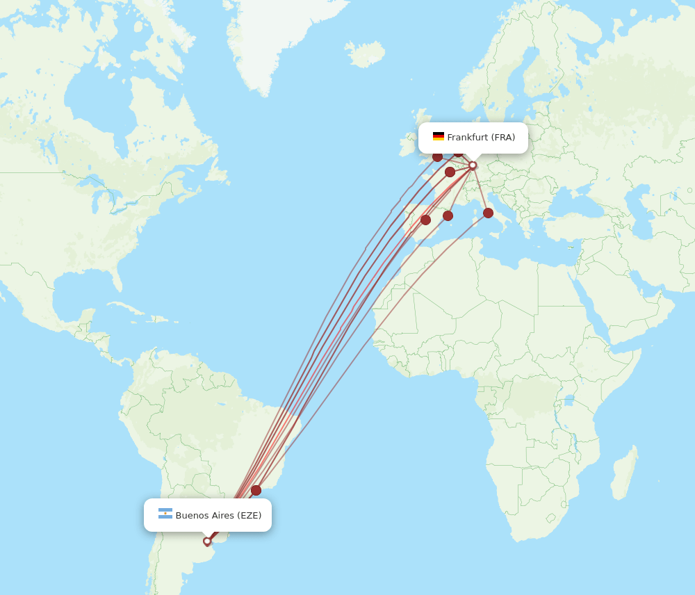 EZE-FRA flight routes
