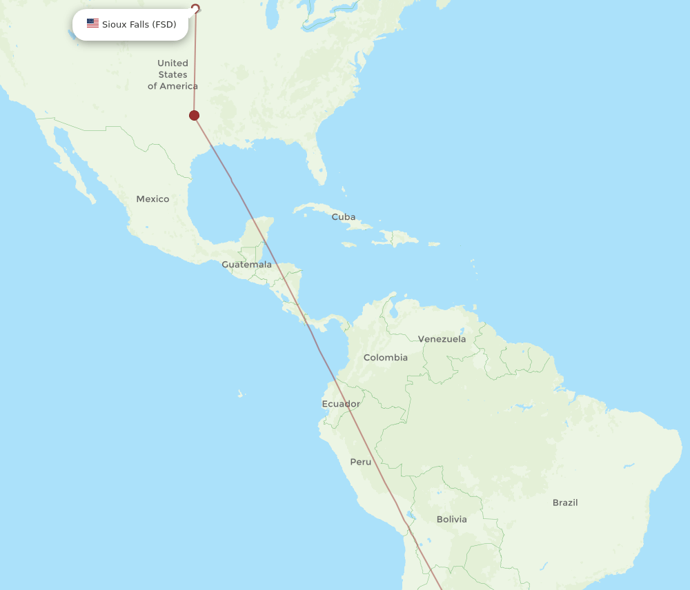 EZE-FSD flight routes