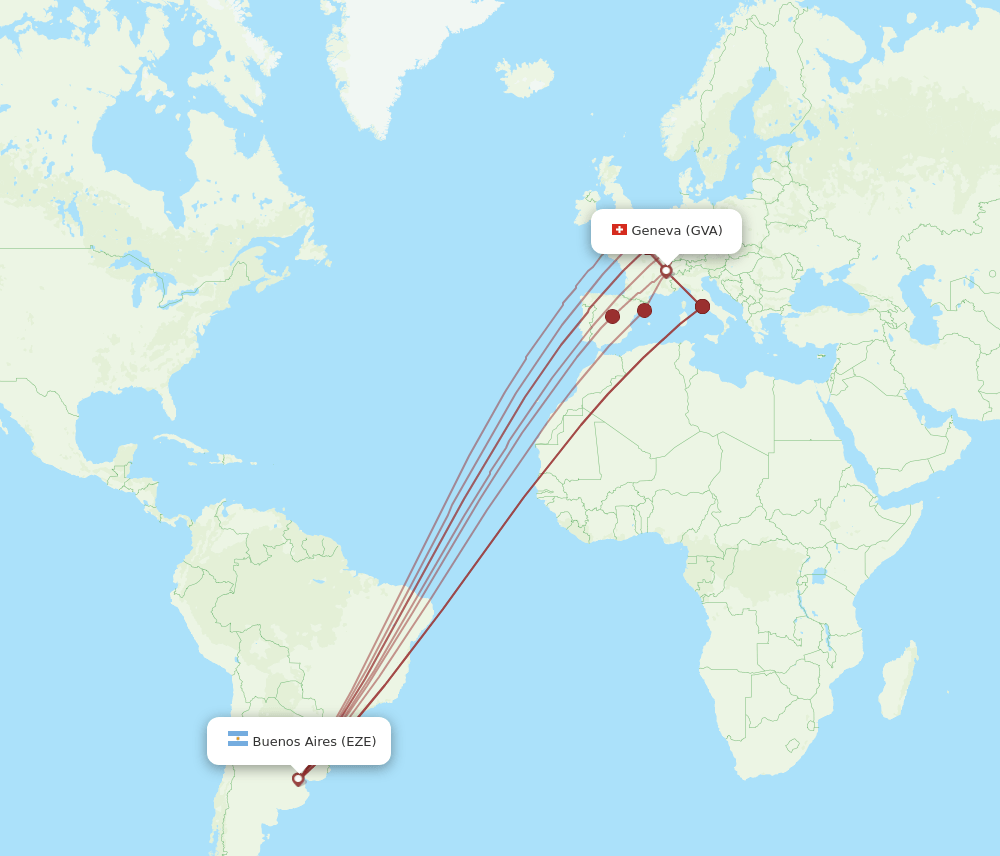 EZE-GVA flight routes