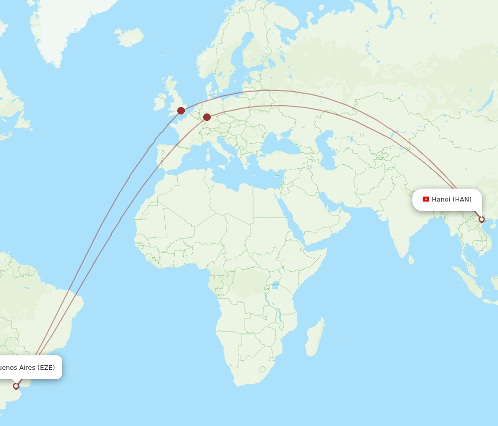 EZE-HAN flight routes