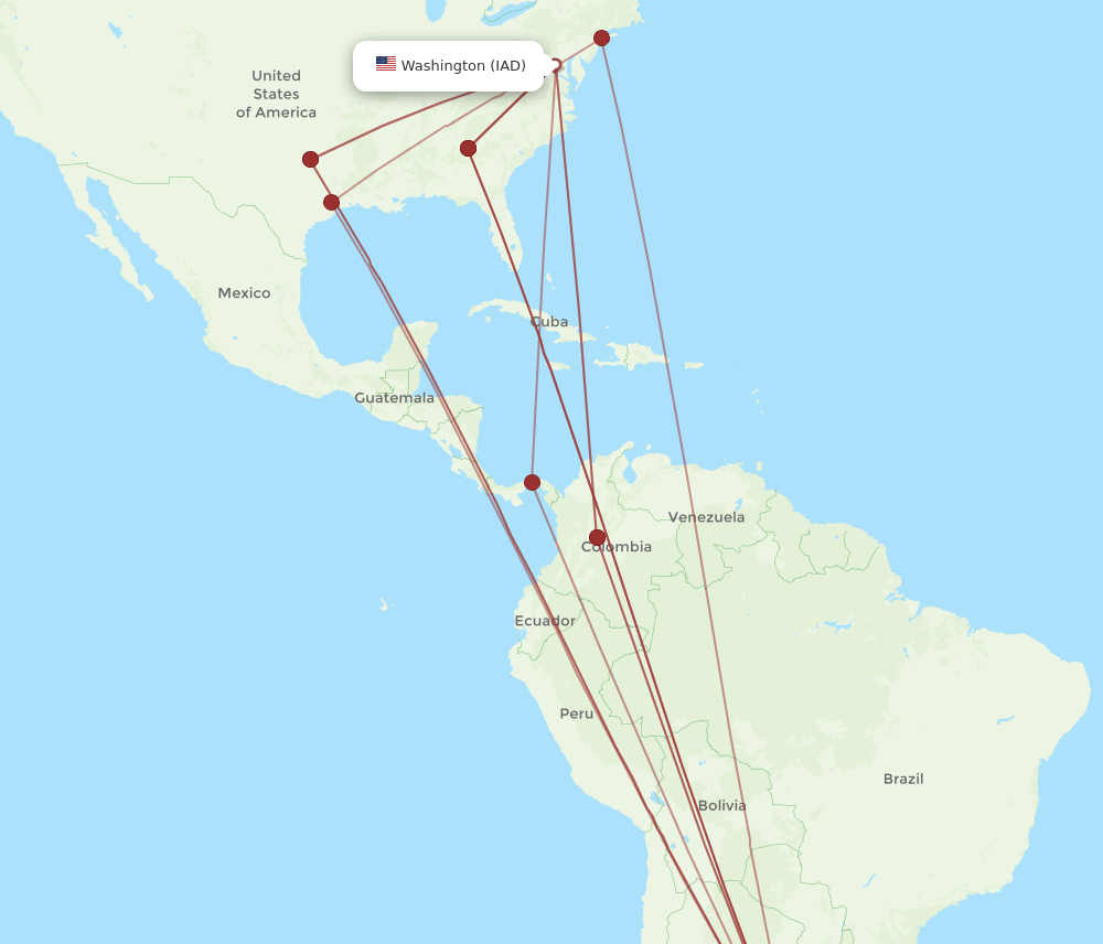 EZE-IAD flight routes