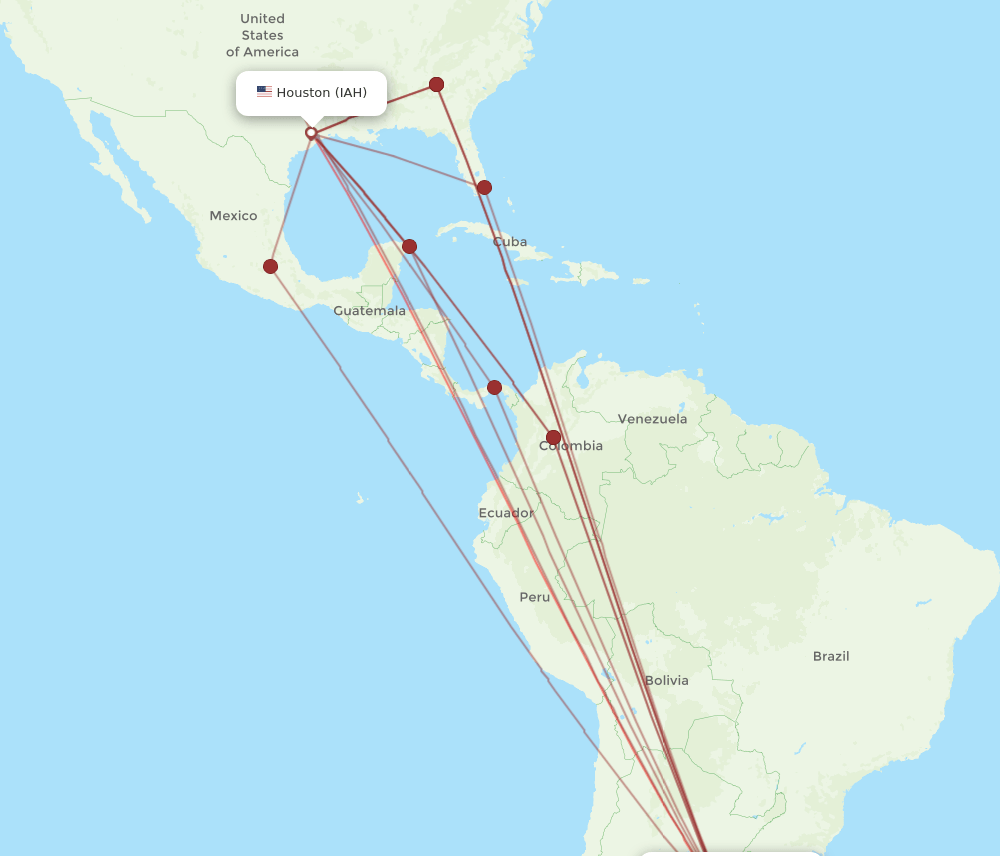 EZE-IAH flight routes