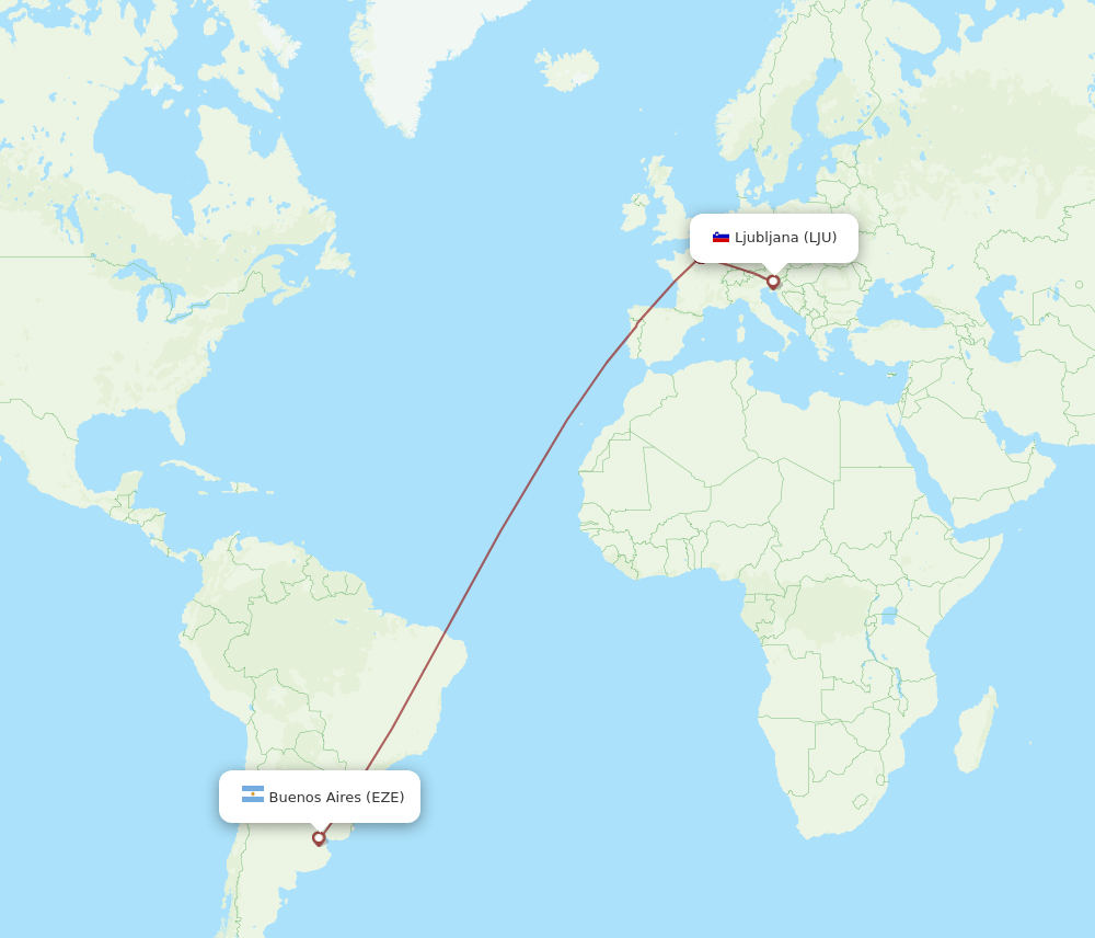 EZE-LJU flight routes