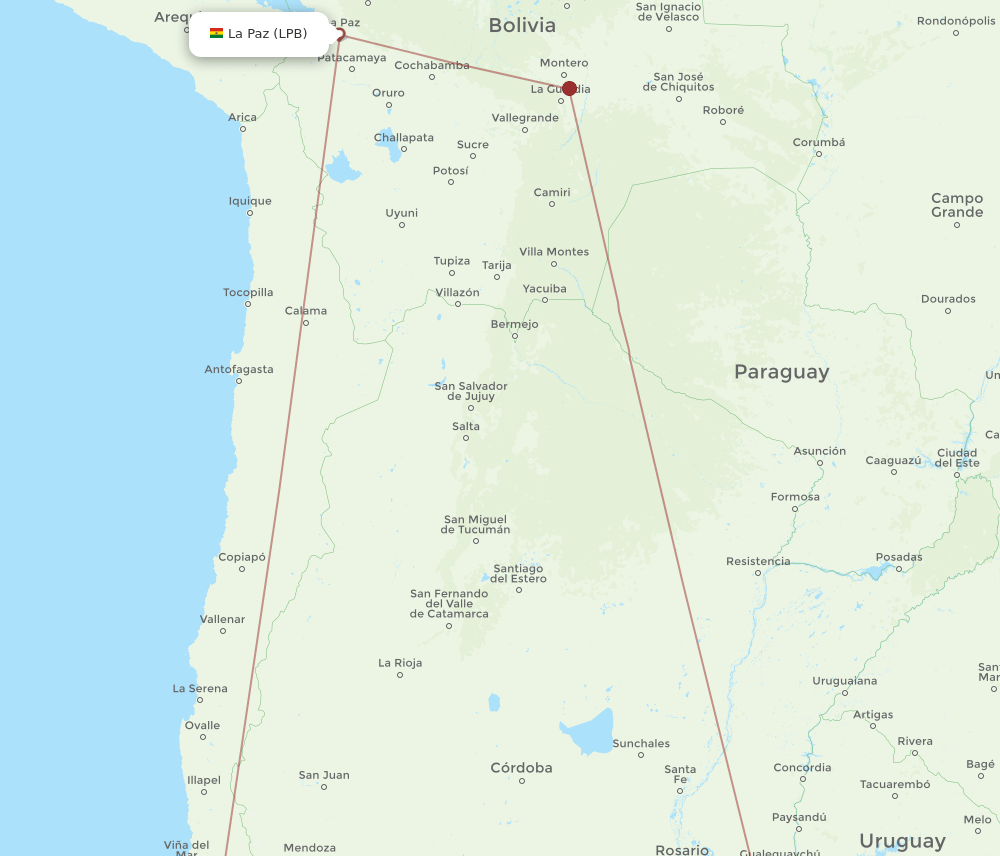EZE to LPB flights and routes map