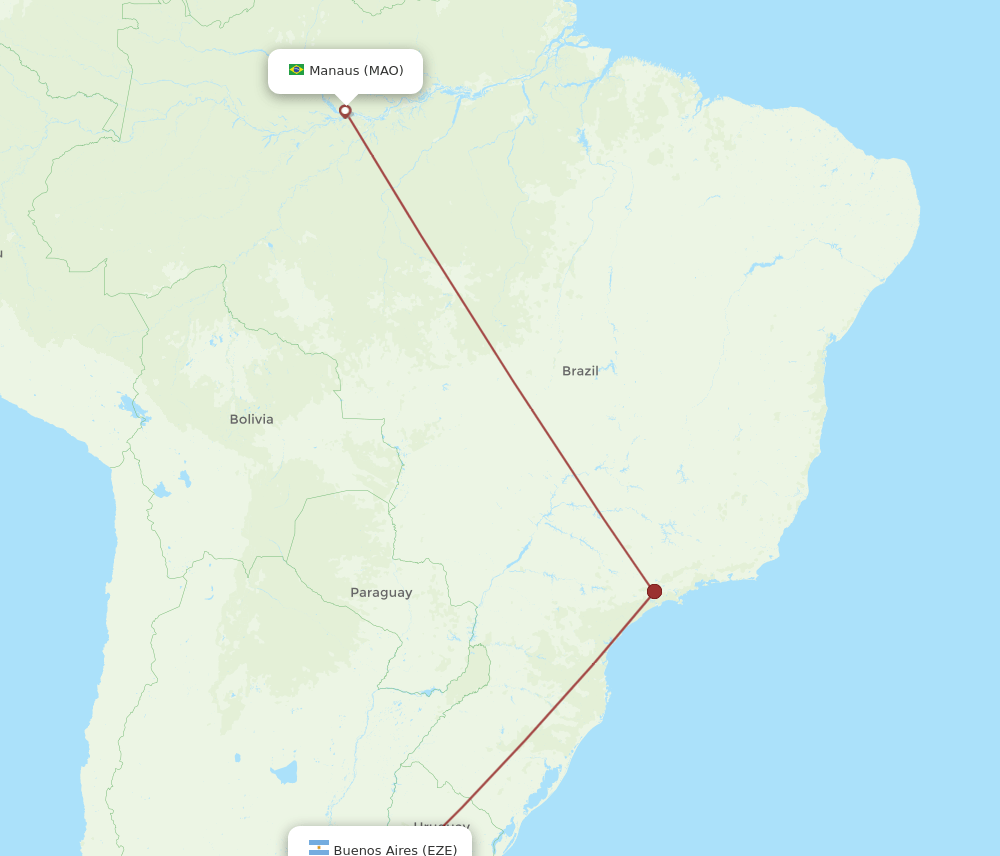 EZE to MAO flights and routes map