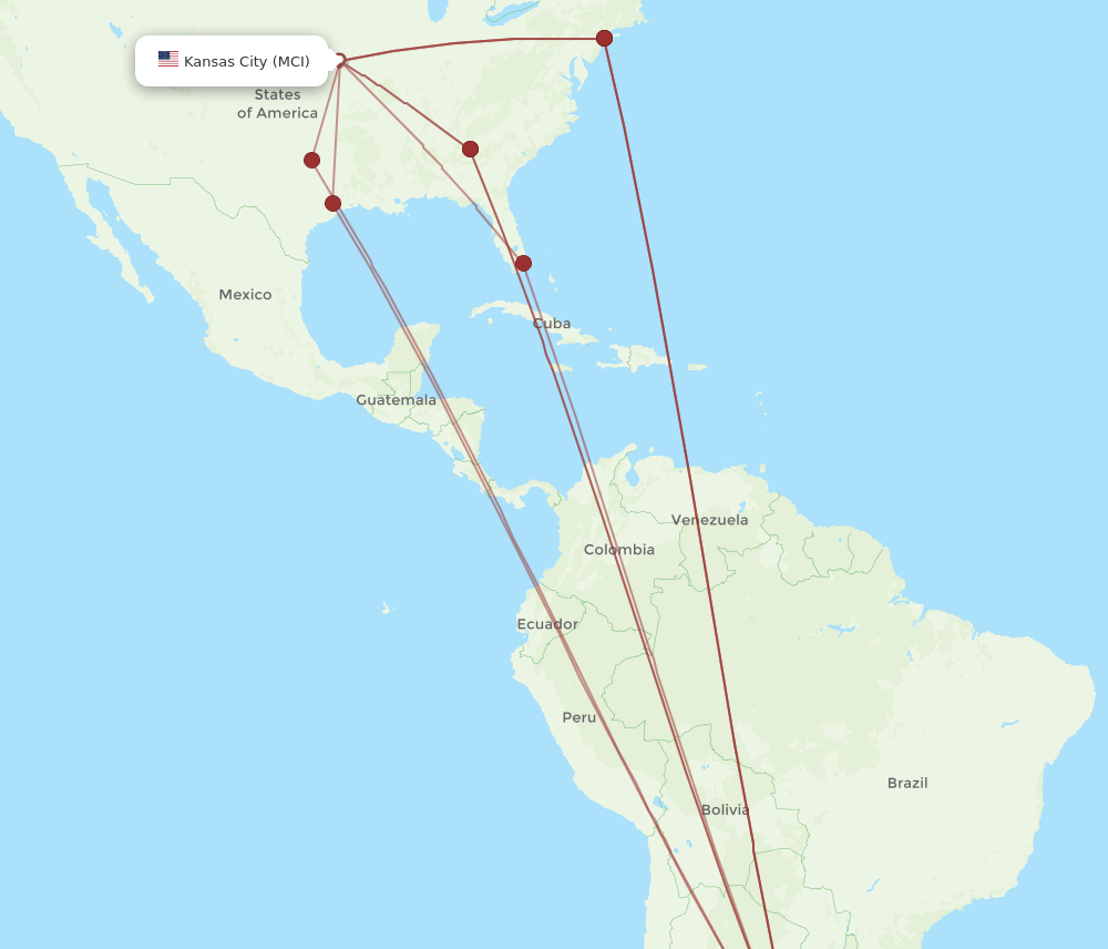 EZE-MCI flight routes