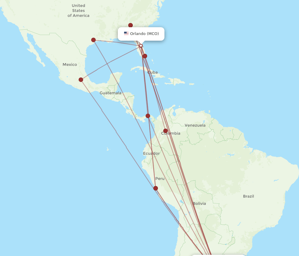EZE-MCO flight routes
