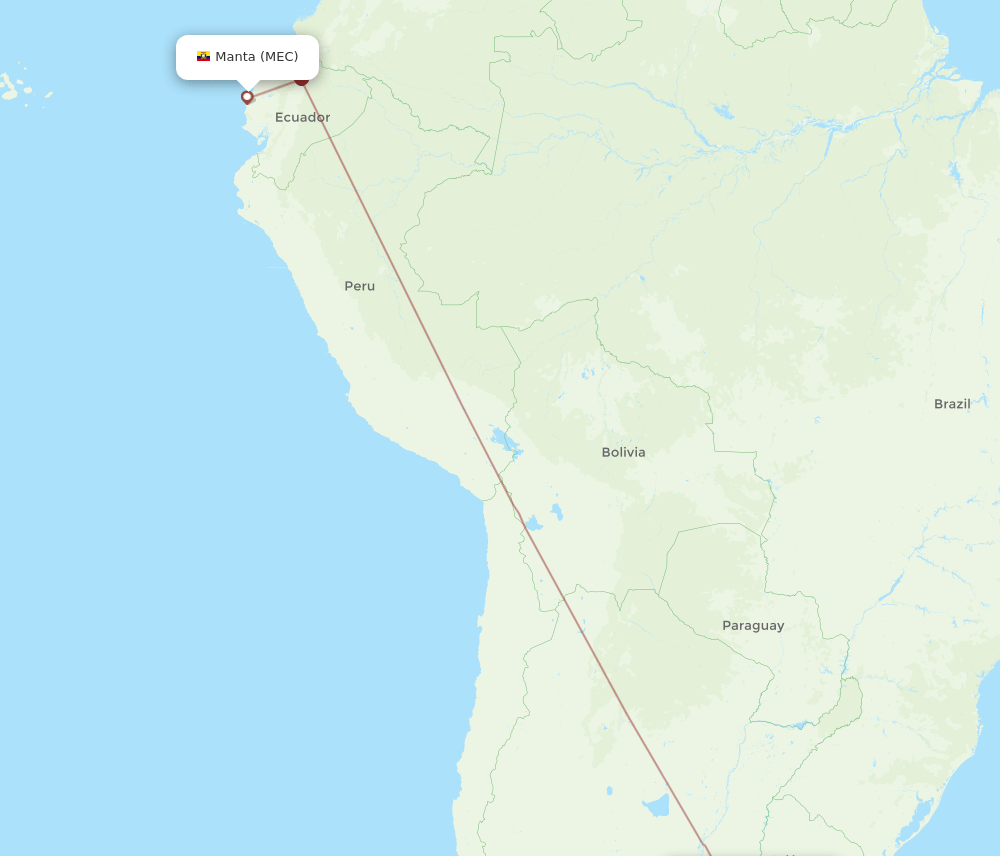 Manta - Buenos Aires route map and flight paths