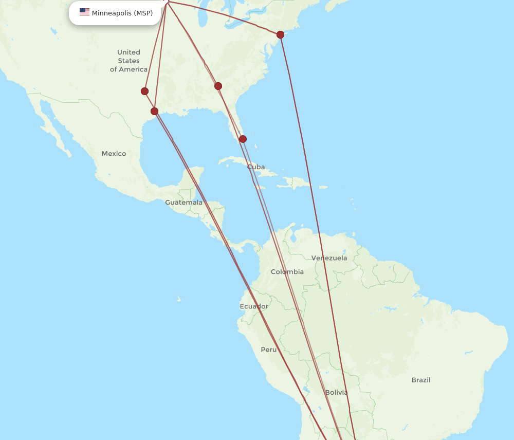 EZE-MSP flight routes