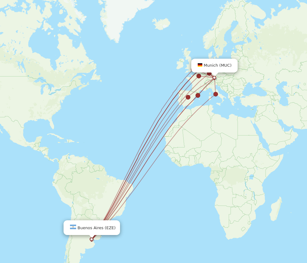 EZE-MUC flight routes
