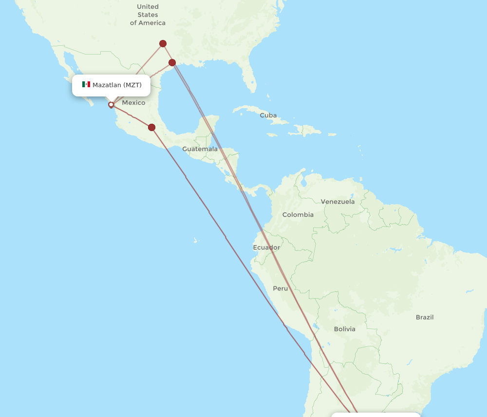 EZE-MZT flight routes