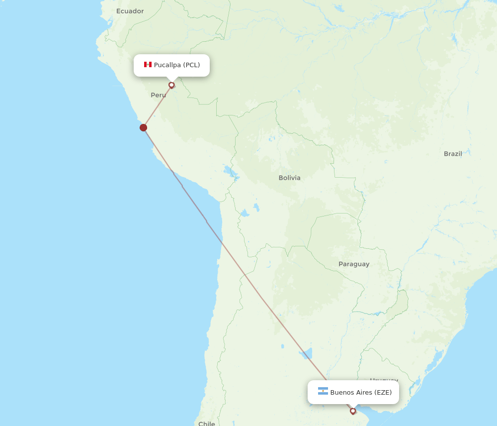 EZE to PCL flights and routes map
