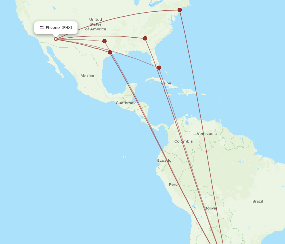 EZE-PHX flight routes