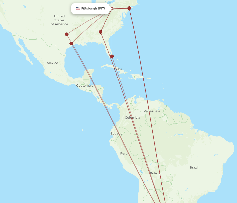 EZE-PIT flight routes