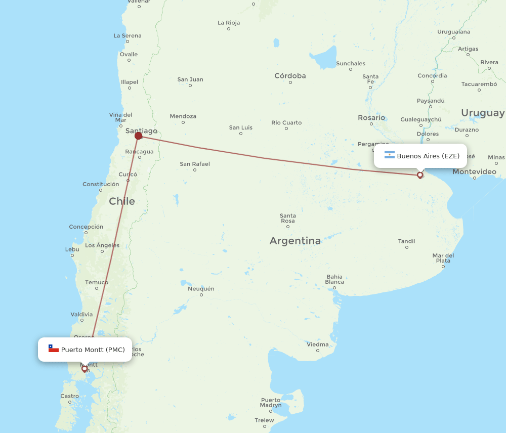EZE-PMC flight routes