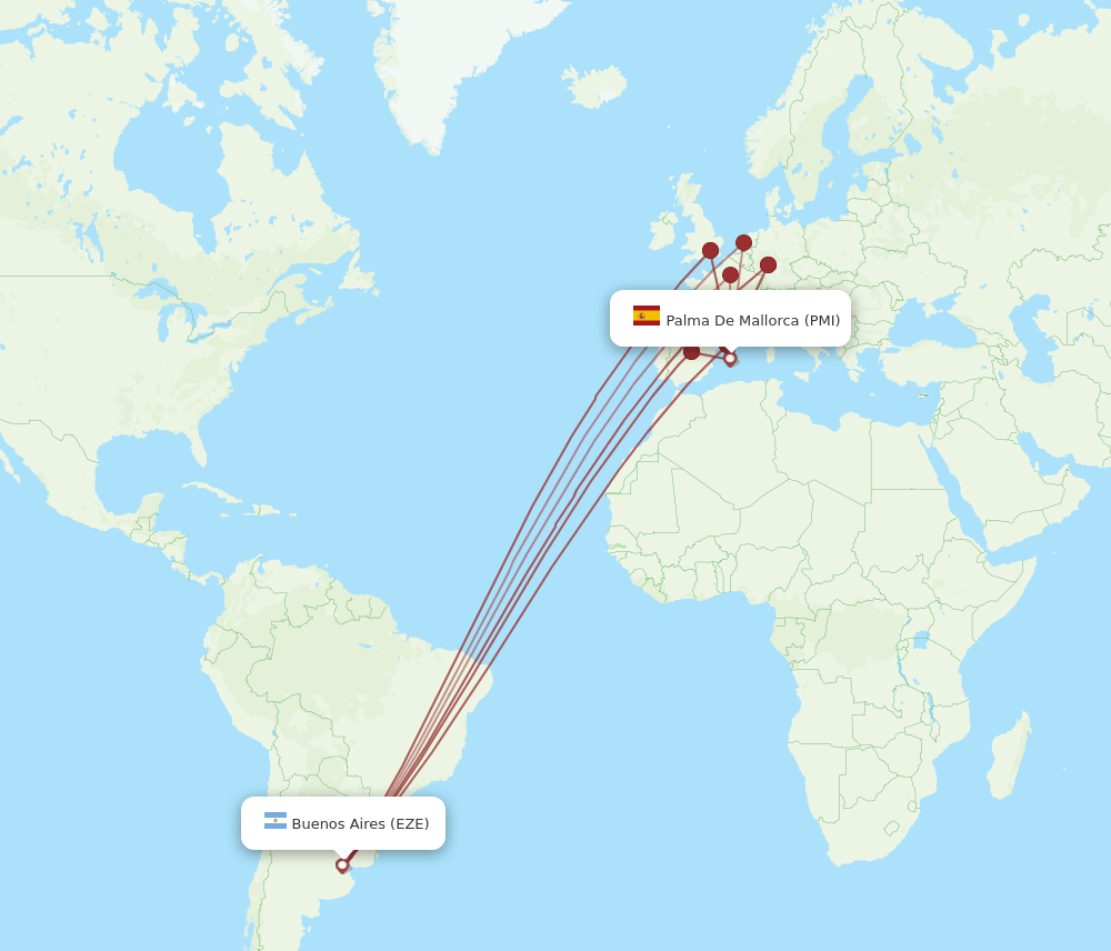 EZE-PMI flight routes