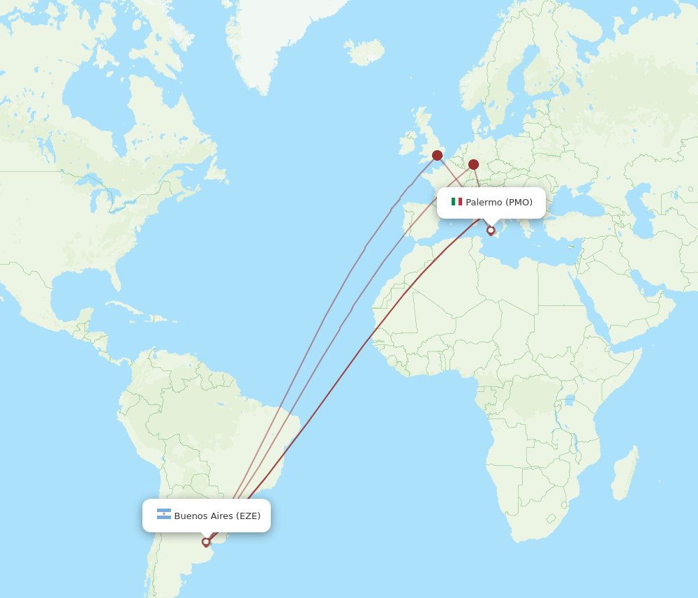 EZE-PMO flight routes