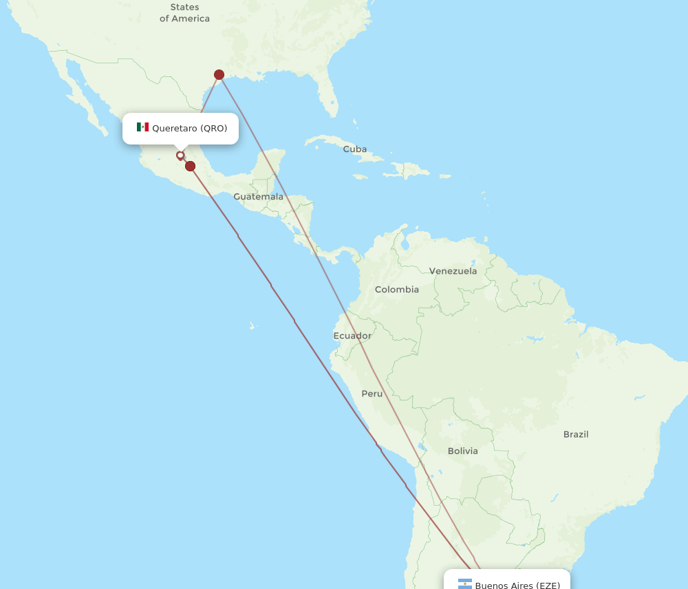 EZE-QRO flight routes