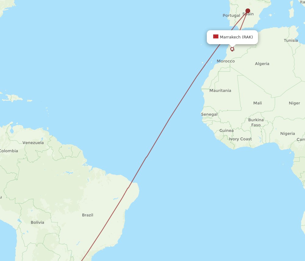 EZE-RAK flight routes
