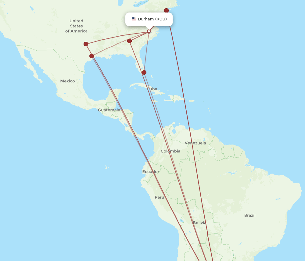 EZE-RDU flight routes