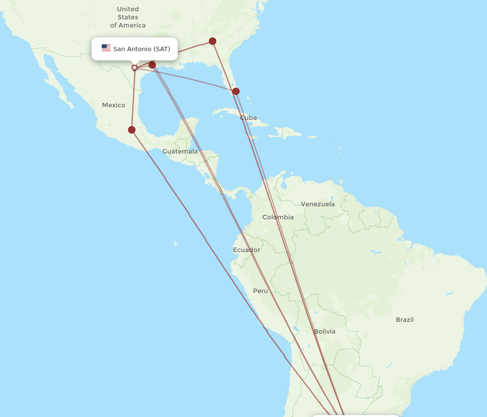 EZE-SAT flight routes