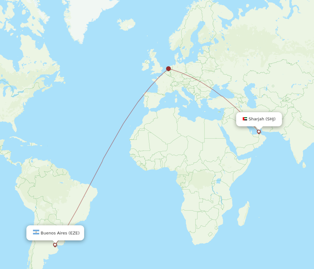 EZE-SHJ flight routes