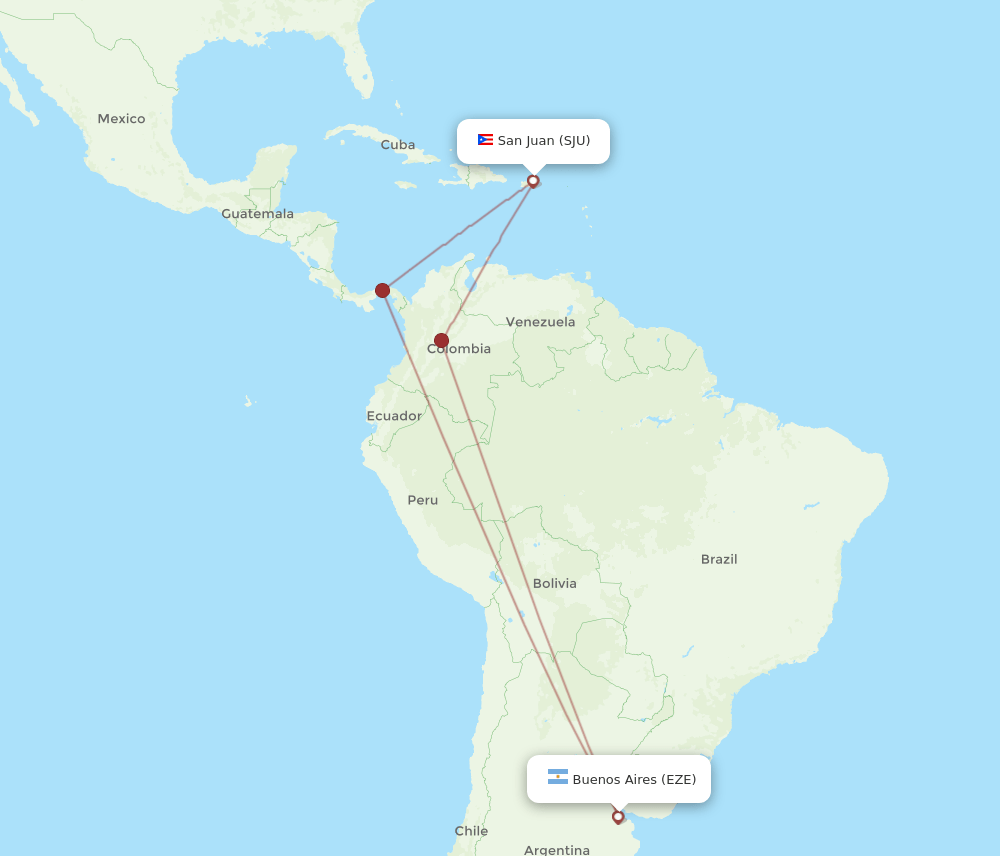 EZE-SJU flight routes