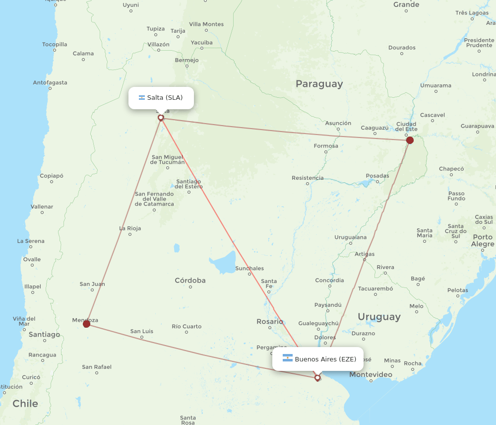 EZE-SLA flight routes