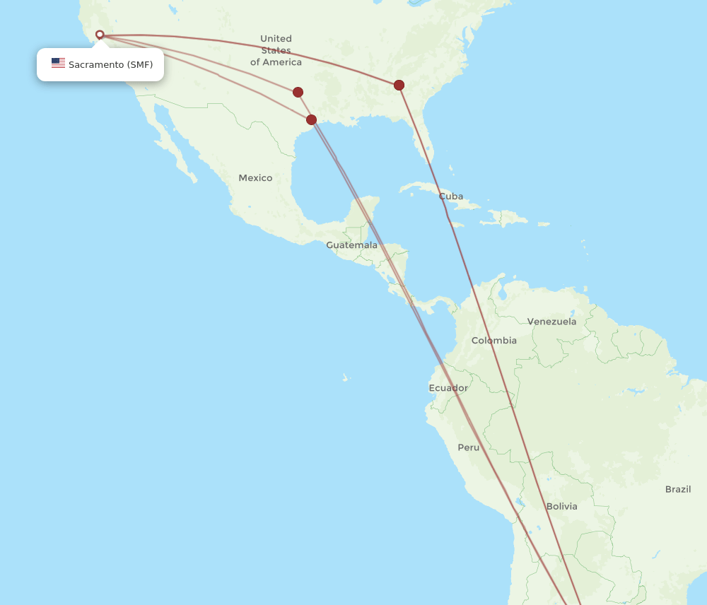 EZE-SMF flight routes